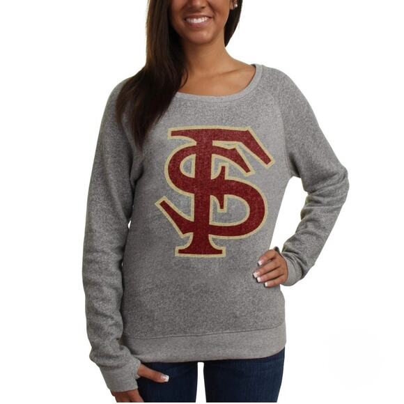 Women's Pressbox Florida State Seminoles Knobi Fleece Sweatshirt FSU Gray Size M - Picture 1 of 9